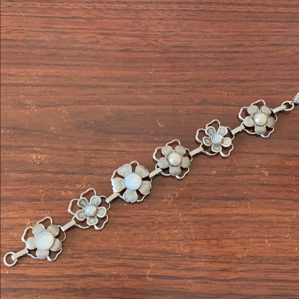 Floral Silver Bracelet